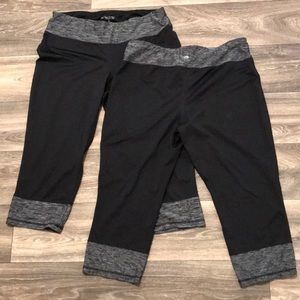 Ideology workout Capri in black and heather grey